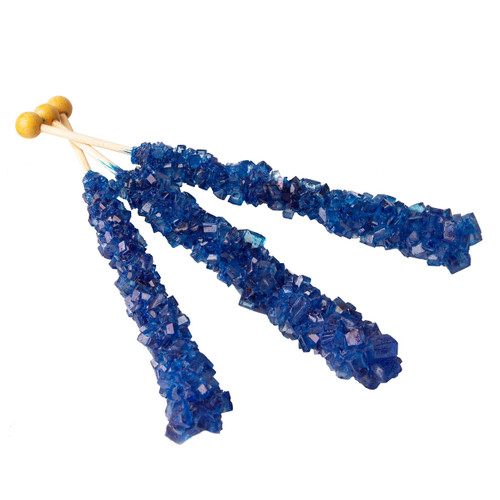 Large Wrapped Navy Blue Rock Candy Crystal Sticks - Blueberry 