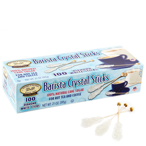 White Barista Sugar Crystal Sticks - 100 CT Box White Barista Sugar Crystal Sticks - 100 CT Box