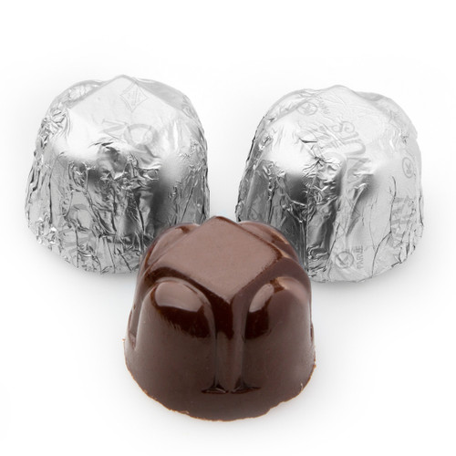 Non-Dairy Hazelnut Silver Foiled Chocolate Truffles Non-Dairy Hazelnut Silver Foiled Chocolate Truffles