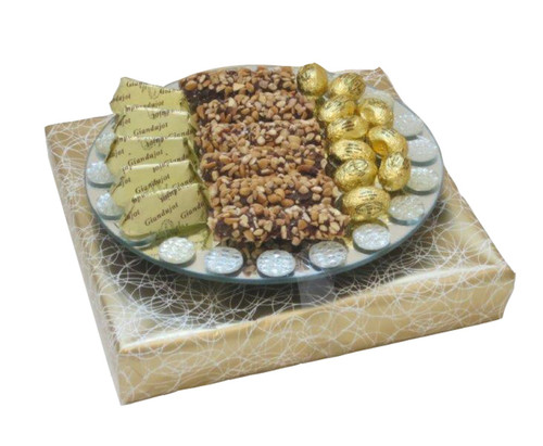 Round Mirror Tray Chocolate Arrangement - Israel Only Round Mirror Tray Chocolate Arrangement - Israel Only