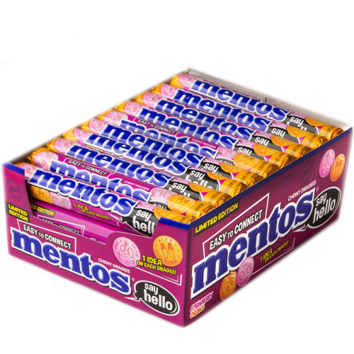Mentos 'Say Hello' Candy Rolls - 40CT Case Mentos 'Say Hello' Candy Rolls - 40CT Case