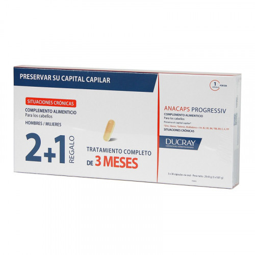 Ducray anacaps progressiv 3 x 30 cápsulas