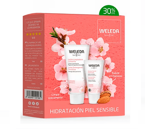 Weleda rutina piel sensible leche limpiadora calmante+crema facial calmante