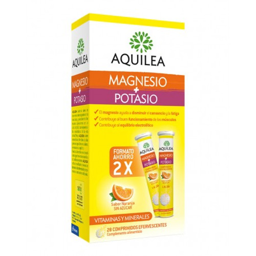 Aquilea magnesio + potasio 28 comp efervescentes