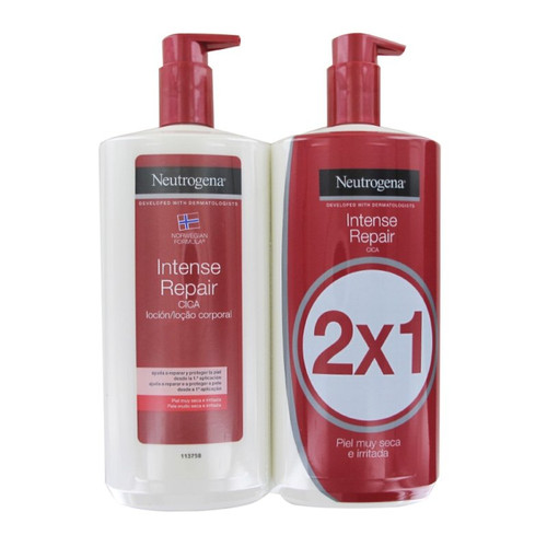 Neutrogena duplo loción corporal reparación intensa pieles muy secas. 750 mL +750 mL