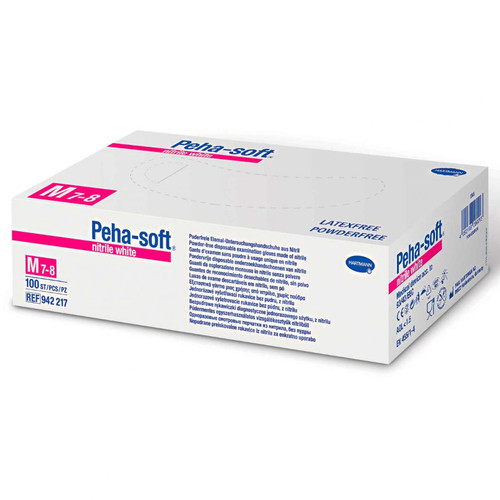Hartmann peha-soft nitrilo blanco 100 UDS talla m (7-8)