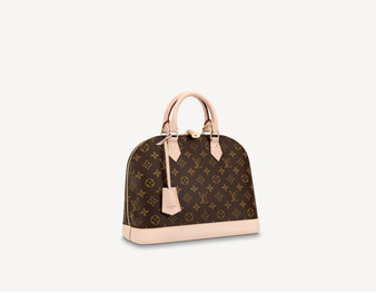 Louis Vuitton Greige Calfskin & Monogram Canvas On My Side Tote PM