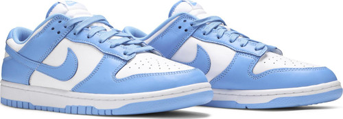 The Nike Dunk Low ‘University Blue’ delivers a simplistic two-tone colorway of the retro silhouette, rendered in classic color blocking that recalls the sneaker’s OG slate of colorways from 1985. The all-leather upper is accented with powder blue overlays and a matching blue Swoosh. A traditional woven Nike tag adorns the lightly breathable nylon tongue, which combines with a padded collar for a comfortable fit. The low-top is mounted on a standard rubber cupsole.