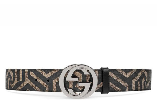 Interlocking G Belt GG Supreme Caleido Beige/Ebony/Black