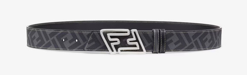 Faster Black leather reversible belt