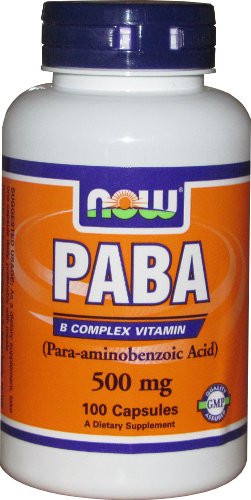 NOW Foods PABA 500mg NZ Vitamin Bx, Skin Care, Vitiligo, Infertility