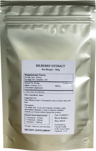Bilberry Extract Powder Tasman Health
