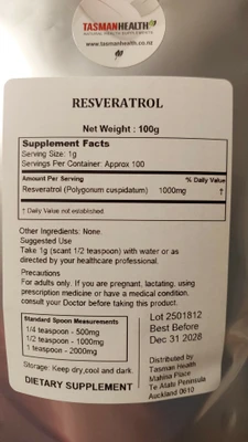 Resveratrol - 98% Pure - 100 serves