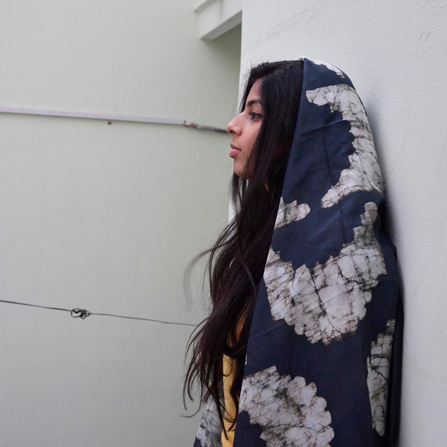 bold black handmade scarf