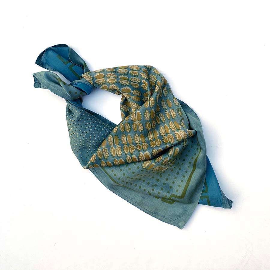 light green square bandana scarf