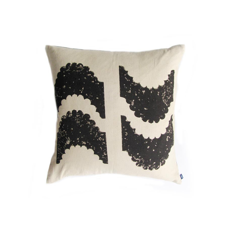 reversible black and tan pillow