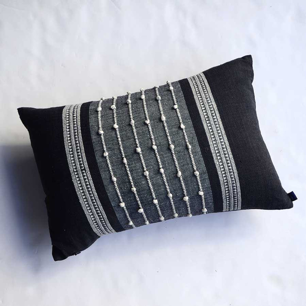 black grey ecofriendly throw pillow