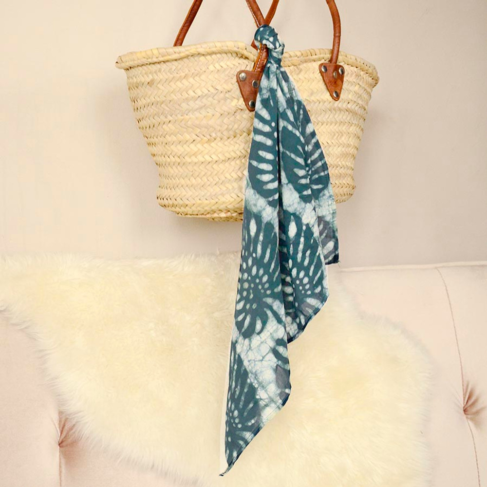 monstera print neck scarf