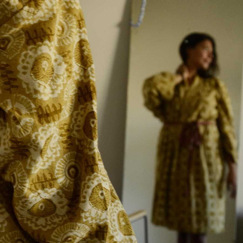 Unisex Mustard cotton robe