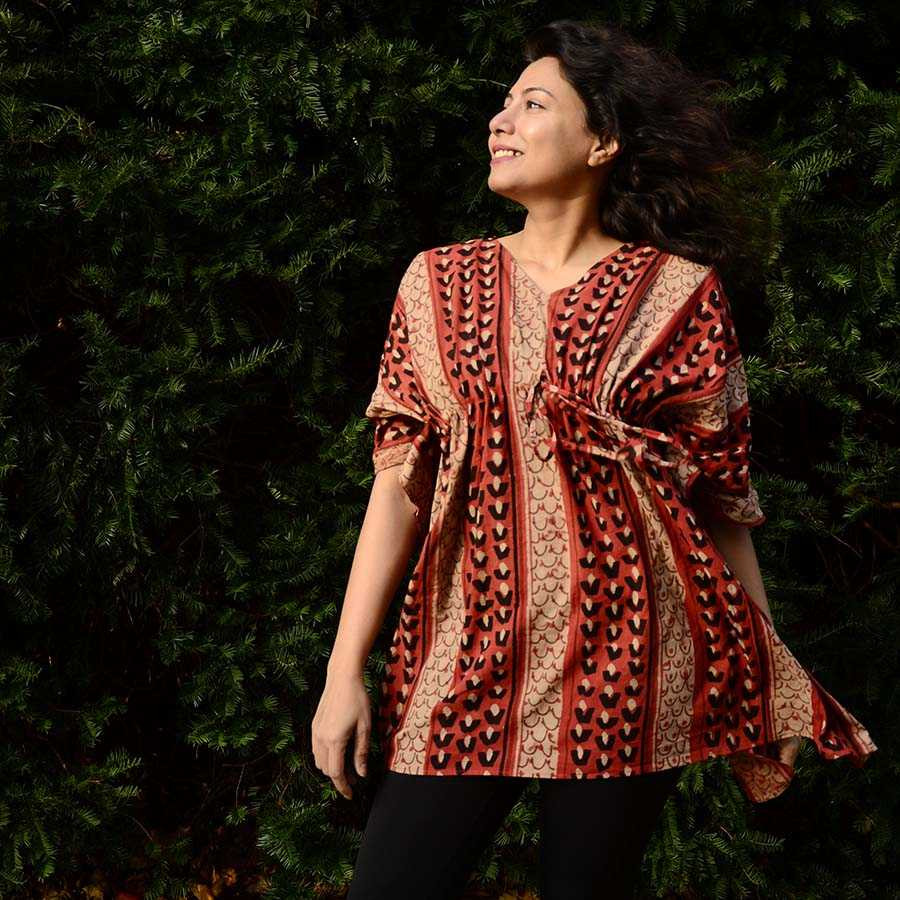 Block printed Top - Ruby Boobie SAMPLE