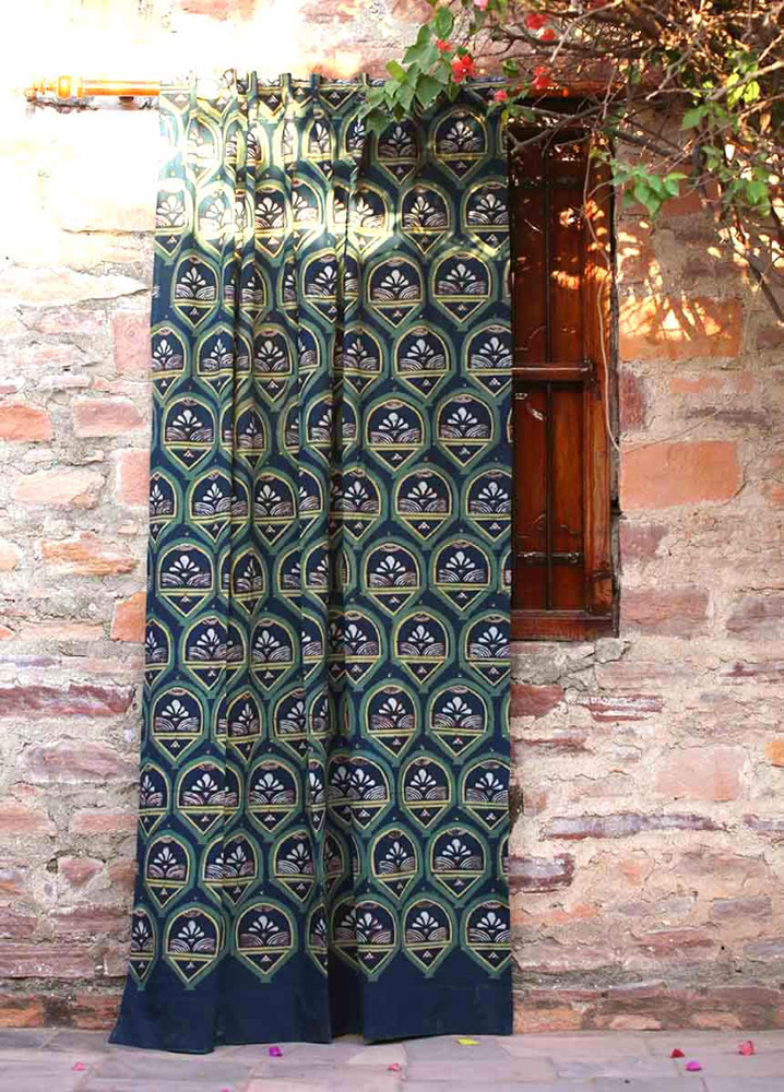 Hand Block Printed Window Curtains