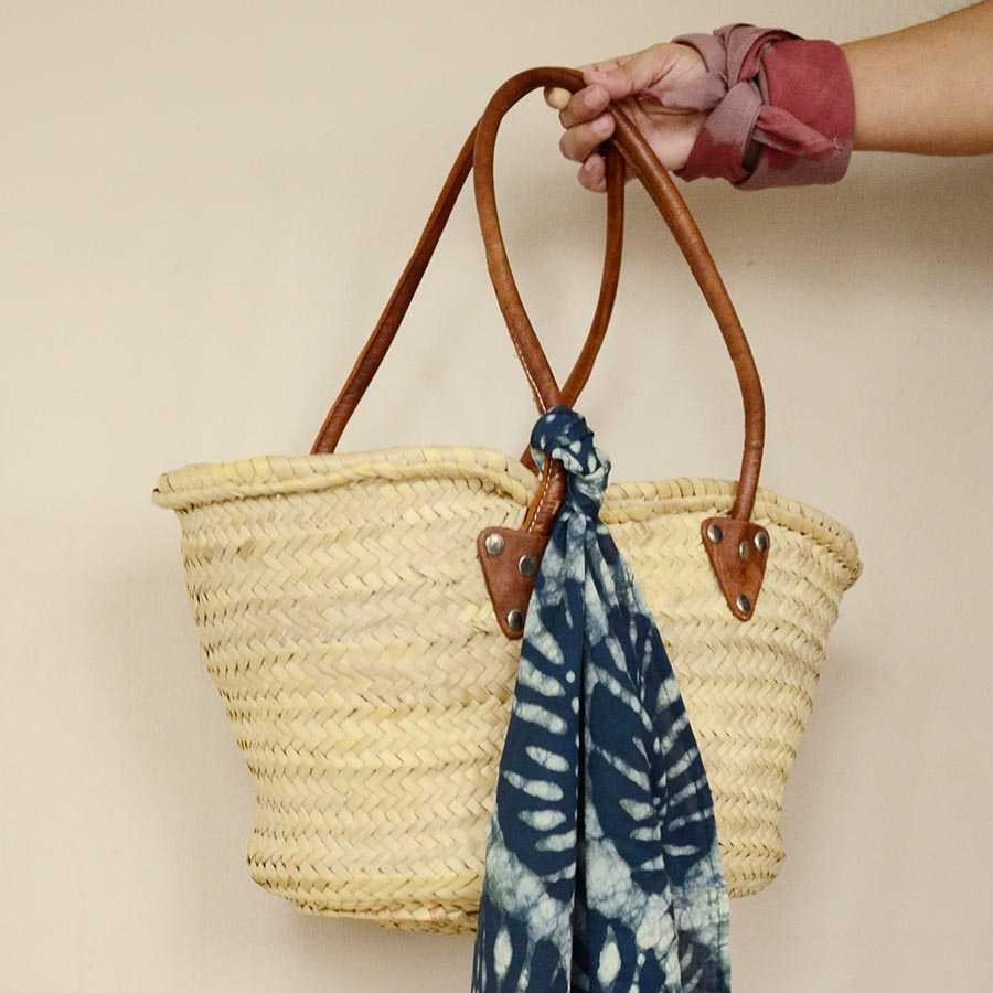 hand printed silk scarf