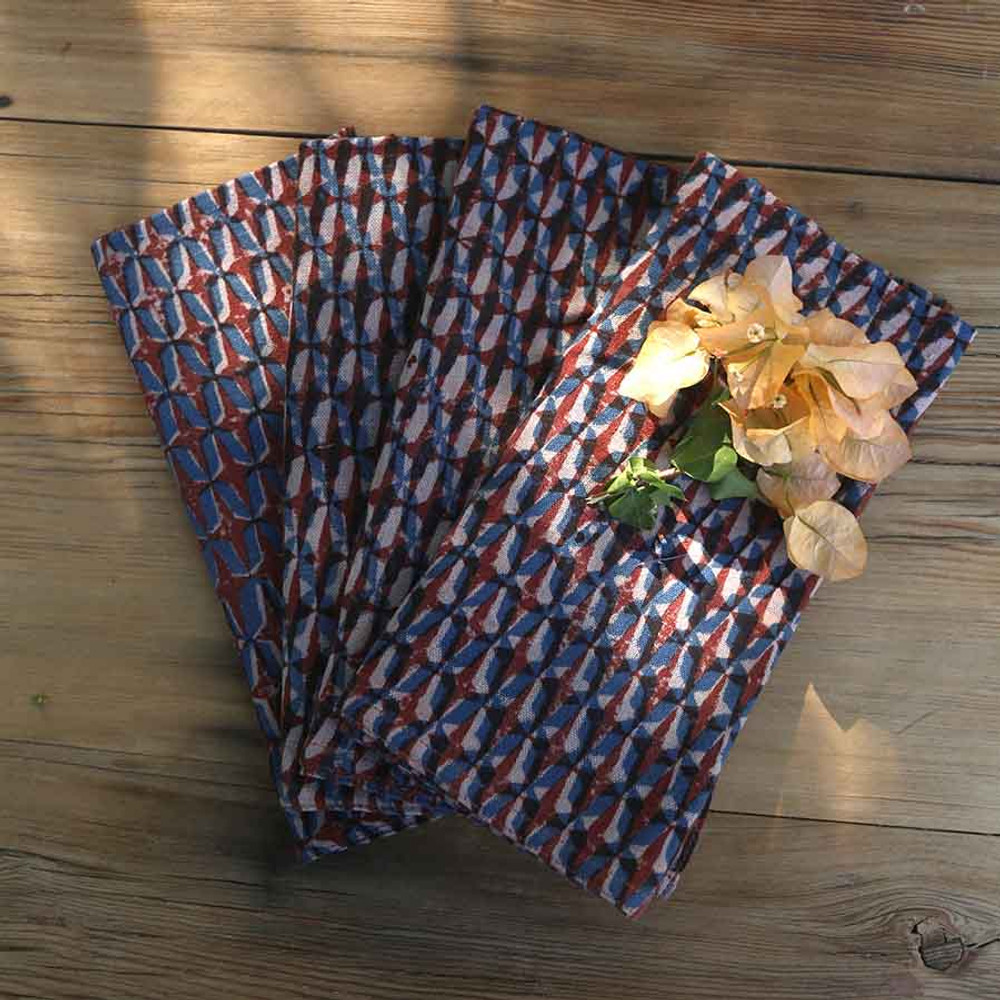 Dinner Napkins | Block printed Cloth - Olivia