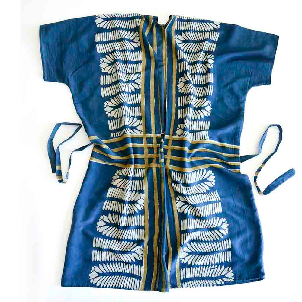 Women's Block Print Robe-Dress - Aarya