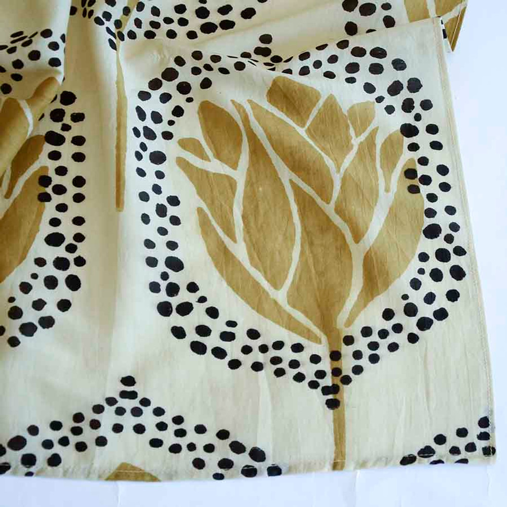 Ivory Square Block Printed Bandana | Golden Gal