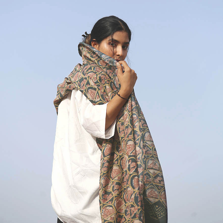 handcrafted block print scarf