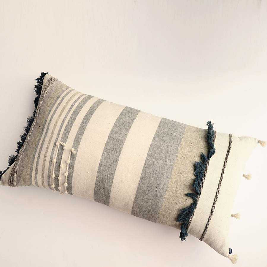 textured long oblong pillow
