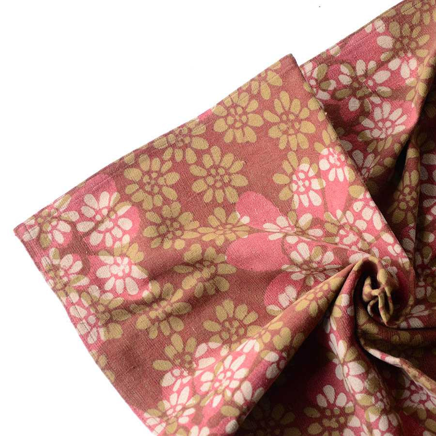 Block Print Napkins in Terracotta - Forget Me Not Sample
