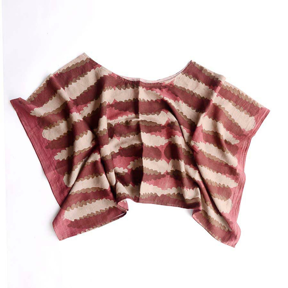 block printed cropped top