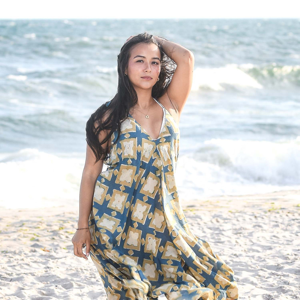 printed cotton silk dress
