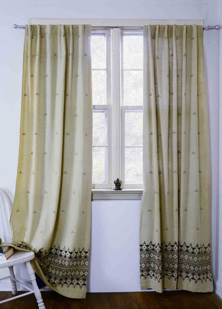 beige curtains