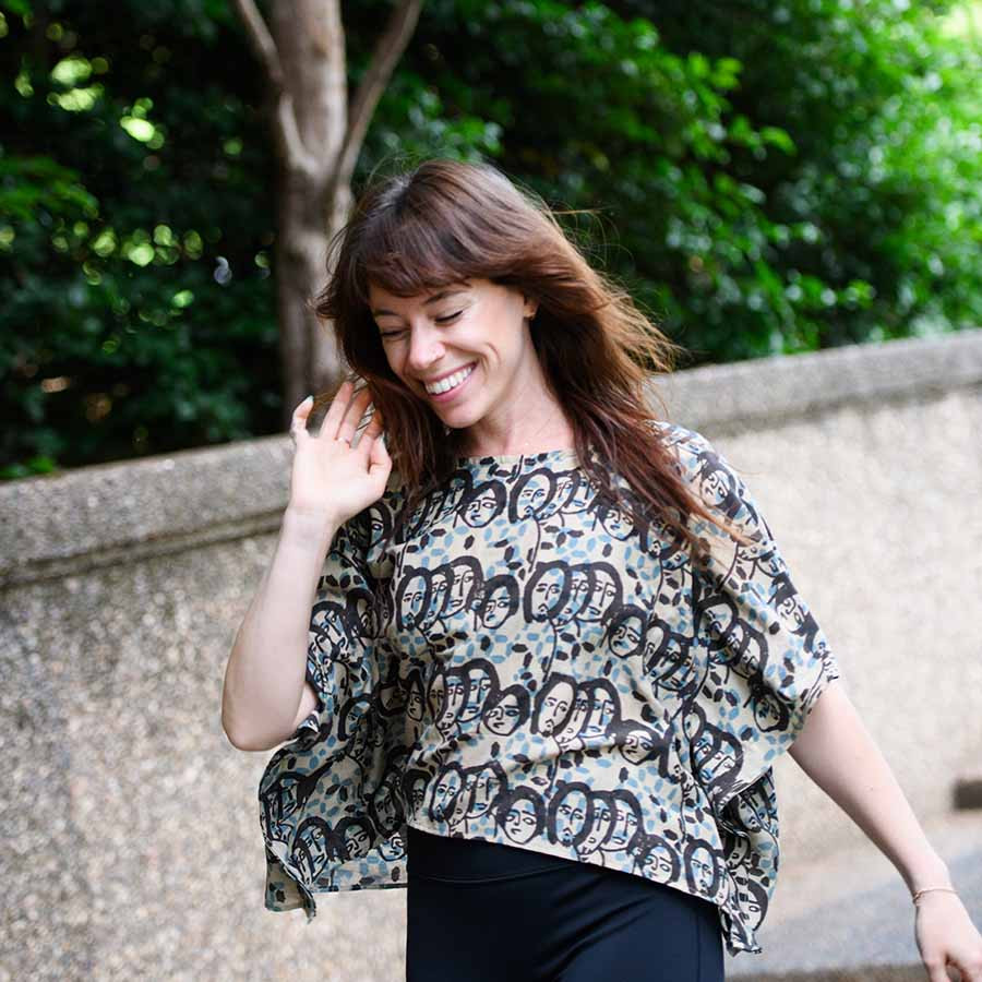 block printed crop top