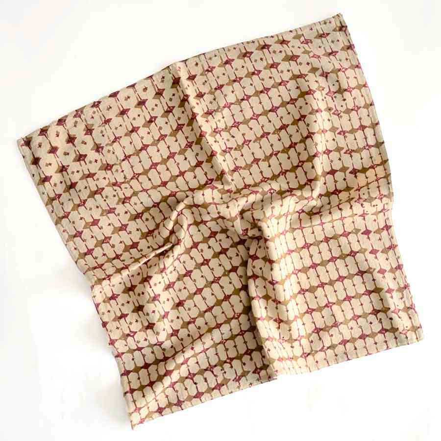 natural dyed block printed napkin