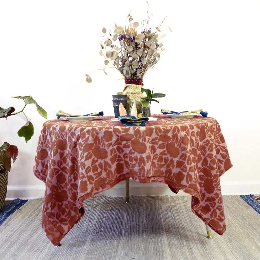 coral tablecloth