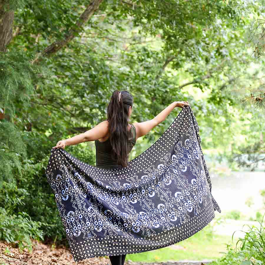 black and white scarf