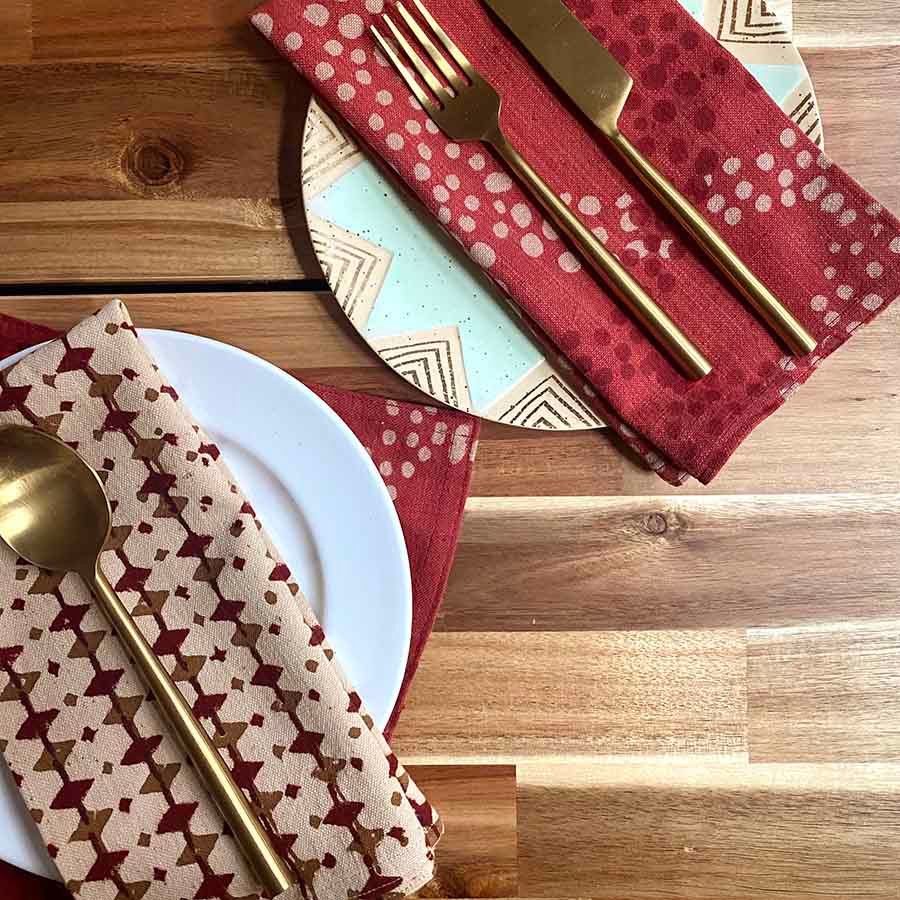 Geo Print Cotton Napkin | Cirque SAMPLE