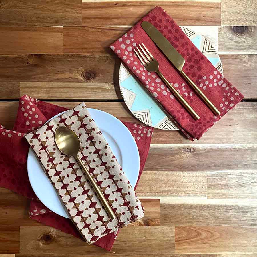 Geo Print Cotton Napkin | Cirque SAMPLE