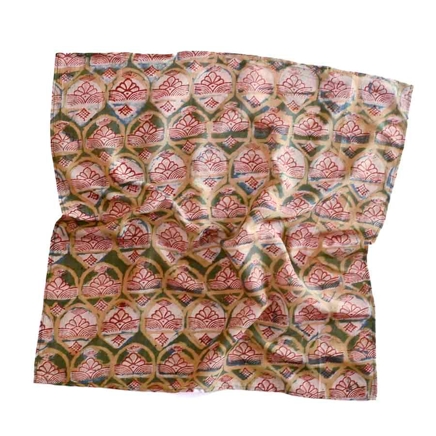 Cotton-Silk Square Bandana | Emerald SAMPLE