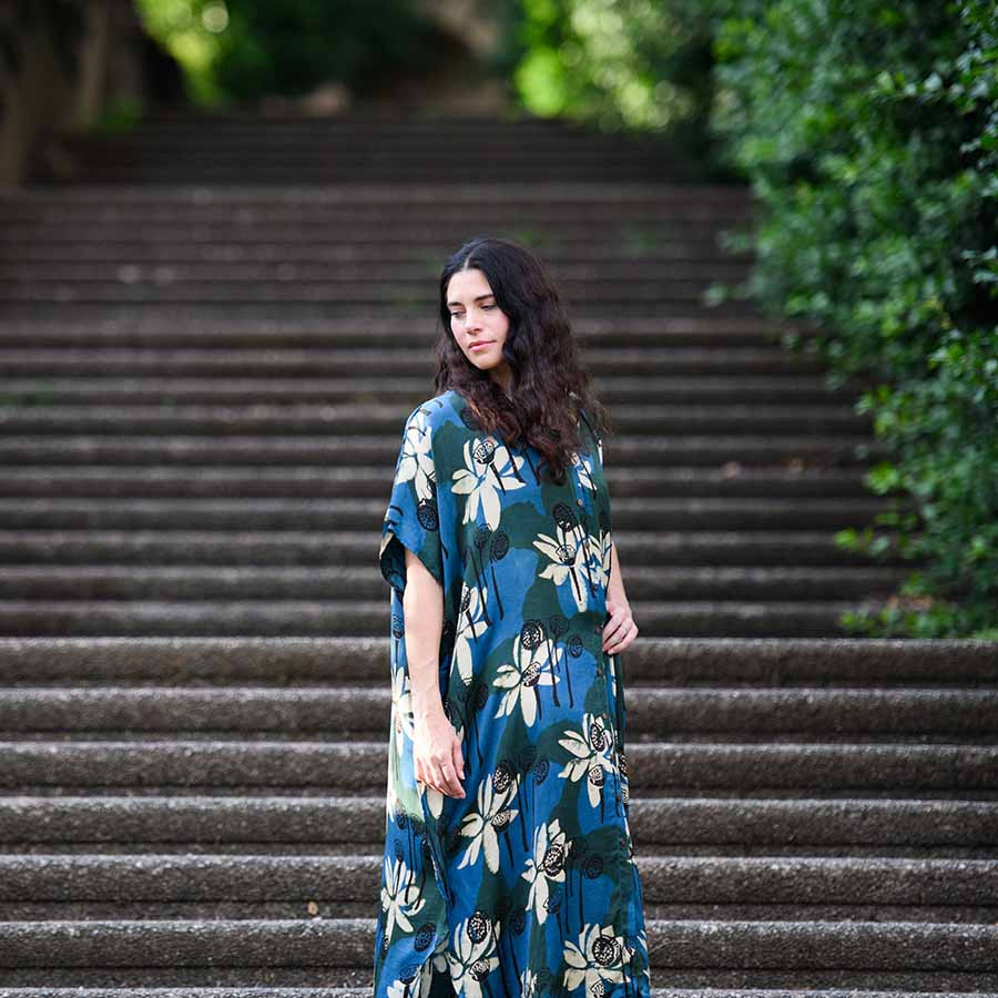 Women's block print dress