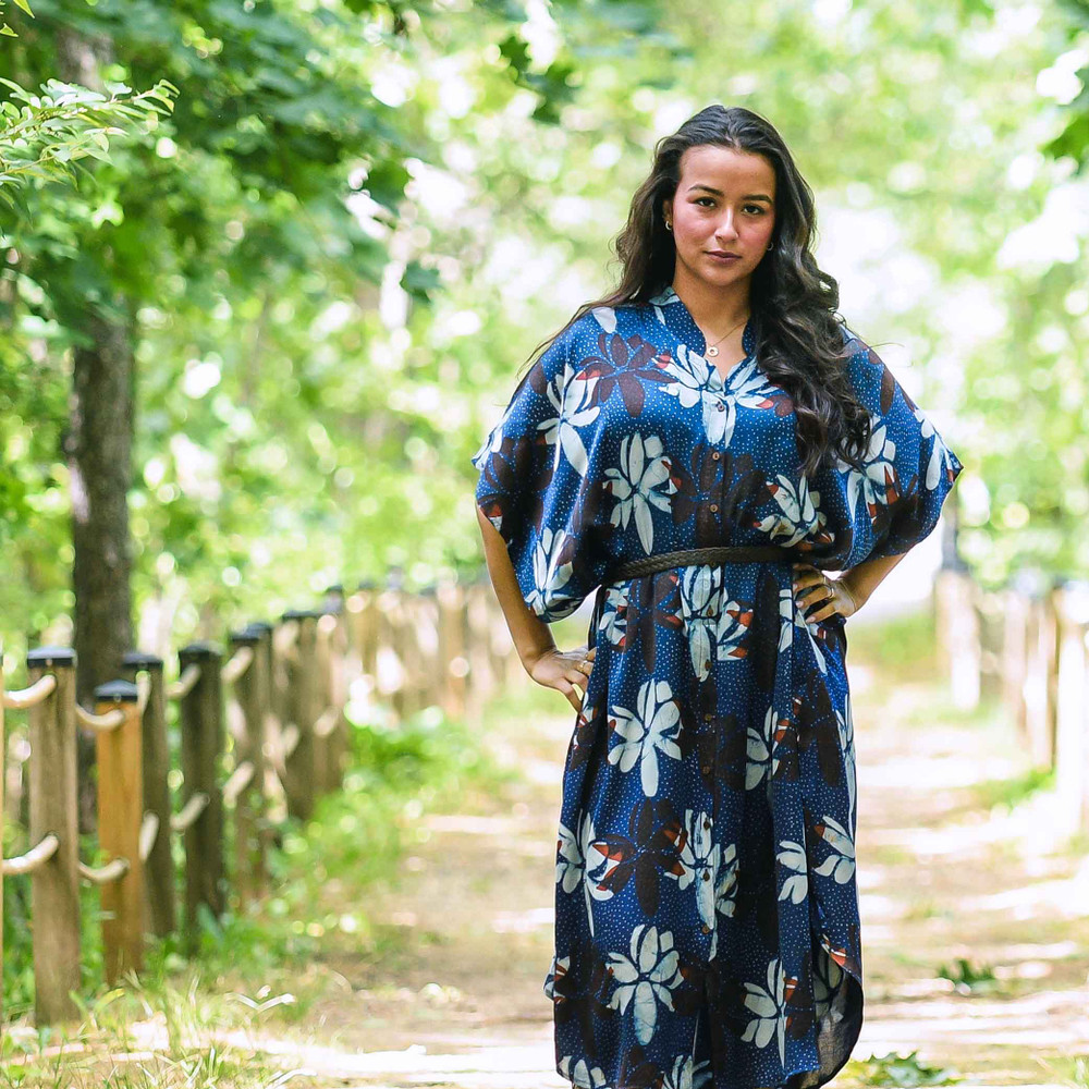 modal block print dress