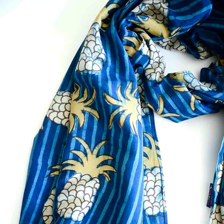 block printed scarves