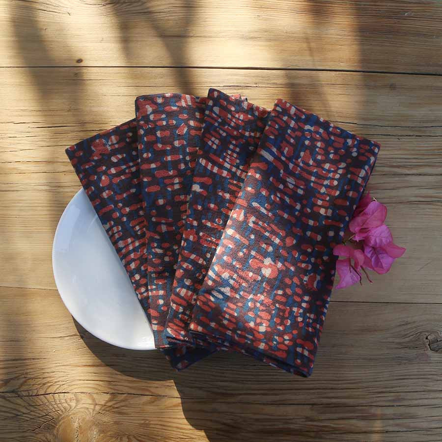 block print napkins cotton