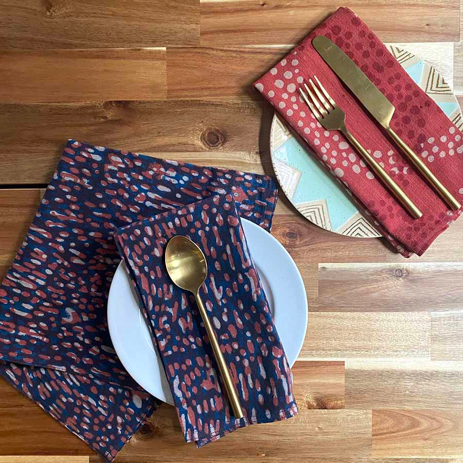 Dinner Napkins | Block printed Cloth - Barkha Sample