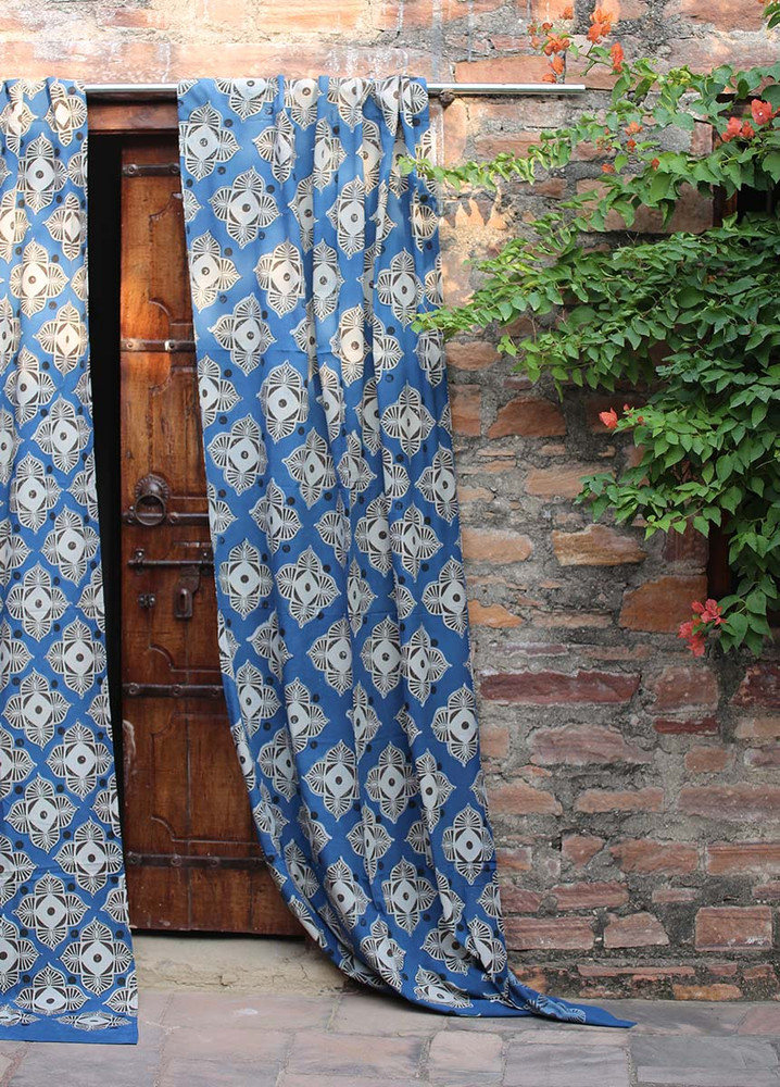 block print curtain