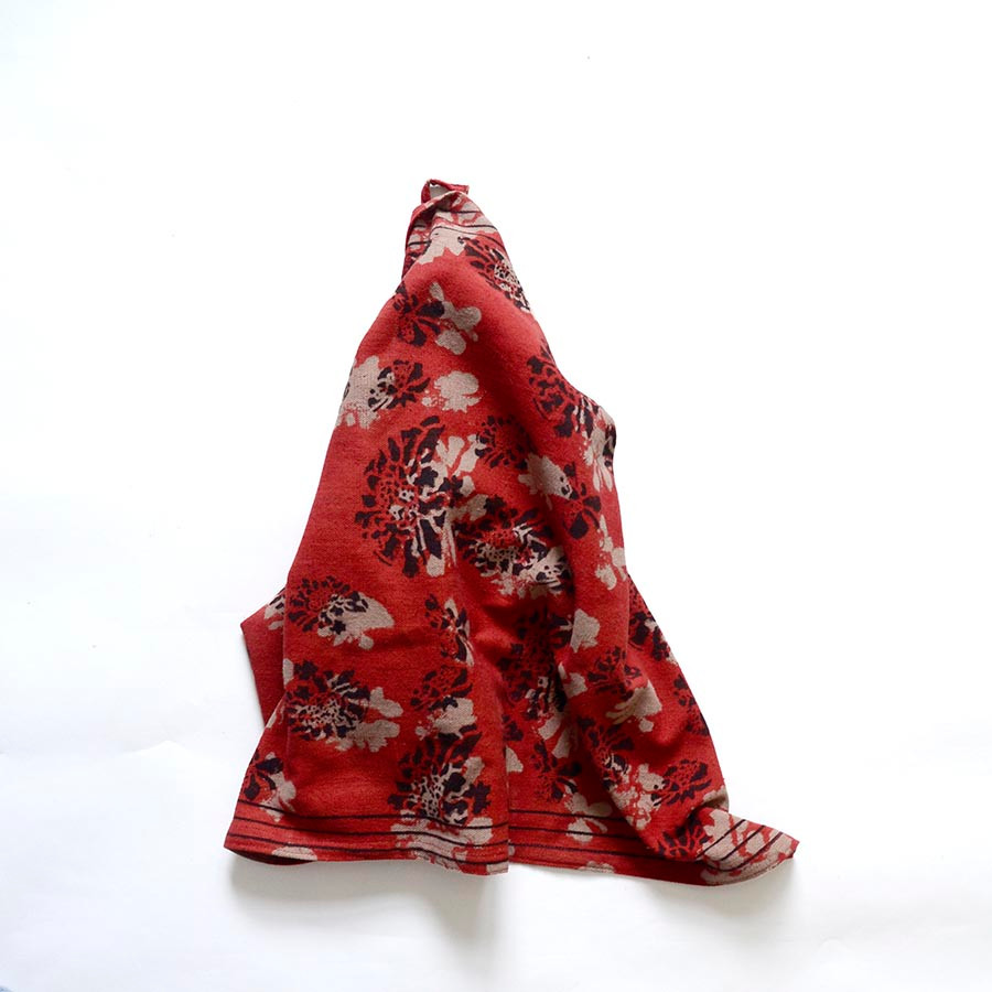 red floral tea towel