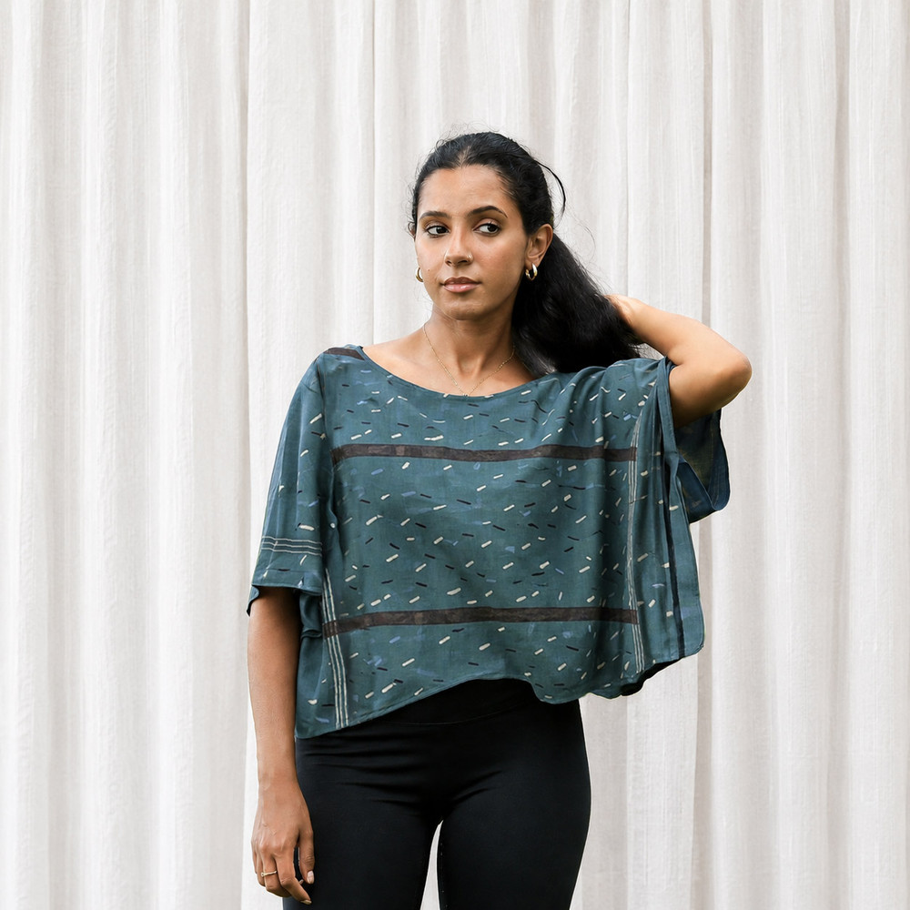hand block printed crop top